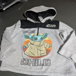 Starwars Kids Hoodie - Gray with Black and Blue Accents Size 5